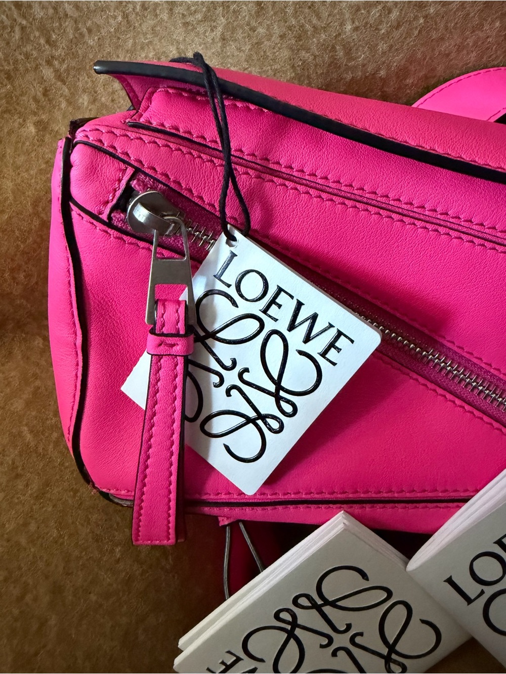 Loewe Rosa (Neon Hot Pink) Neo (Mini) Puzzle Crossbody / Bum Bag. NEW w/Tags.